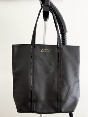 New Givenchy Black Nylon Tote with Gloss Trim